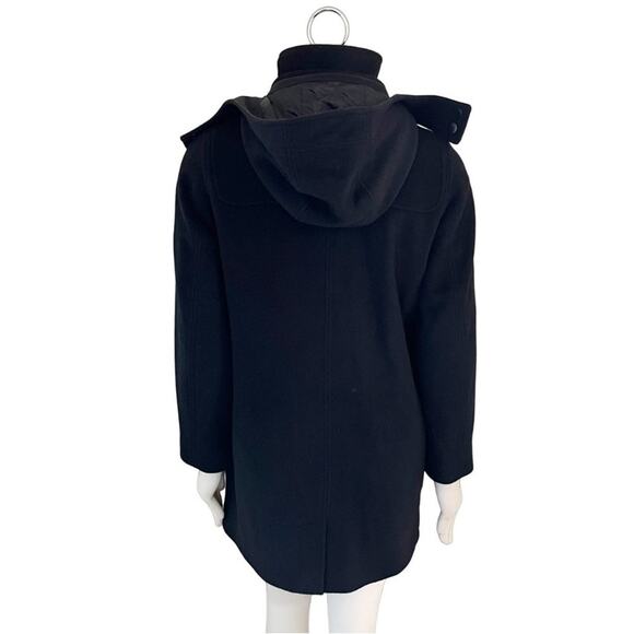 NEW L.L. BEAN 100% Lambswool Oversized Quilted Black Barn Chore Coat SZ SP - Picture 7 of 11